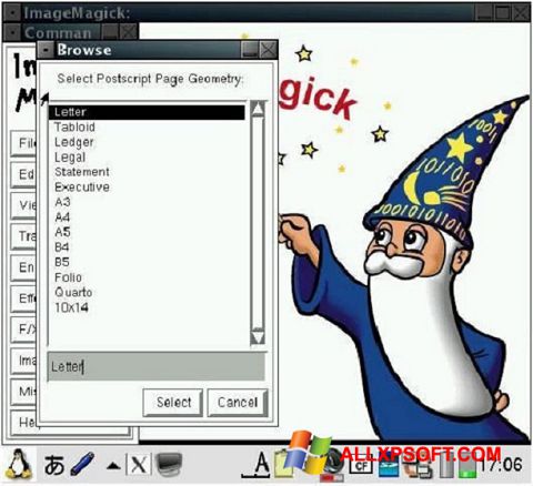 Screenshot ImageMagick für Windows XP