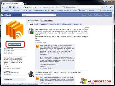Screenshot Facebook für Windows XP