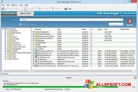 Screenshot File Scavenger für Windows XP