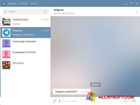 Screenshot Telegram Desktop für Windows XP