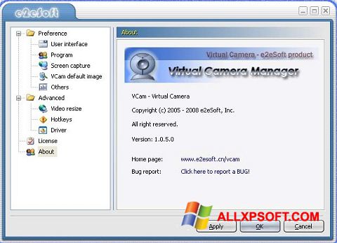 Screenshot VCam für Windows XP