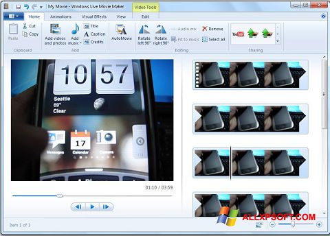 Screenshot Windows Live Movie Maker für Windows XP