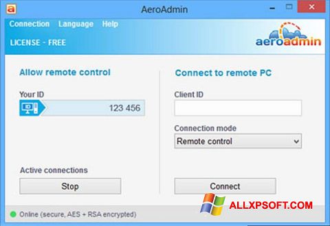 Screenshot AeroAdmin für Windows XP