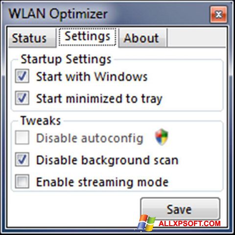 Screenshot WLAN Optimizer für Windows XP